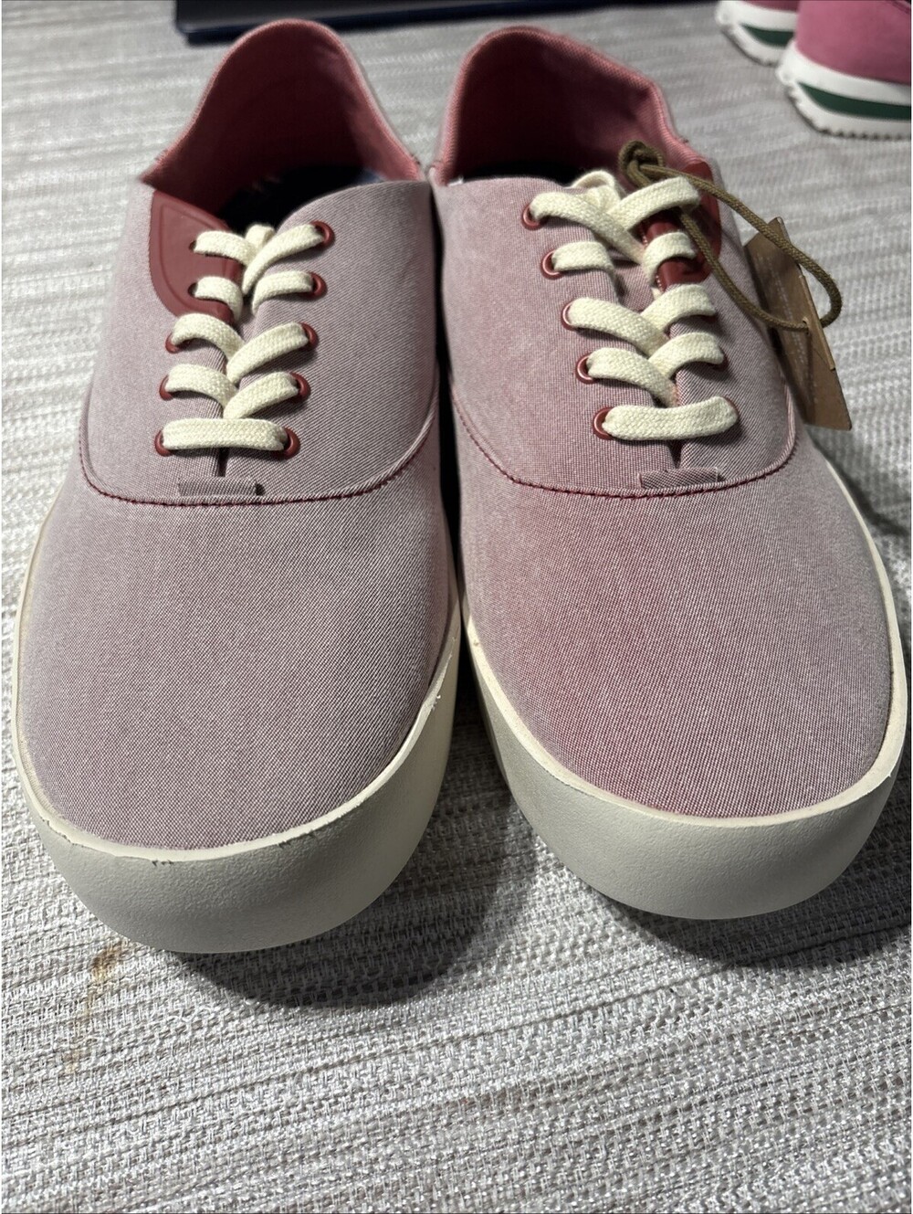 OluKai New Tradewind Canvas Casual Sneakers Mens Size 10 Red Lava Boat Shoe